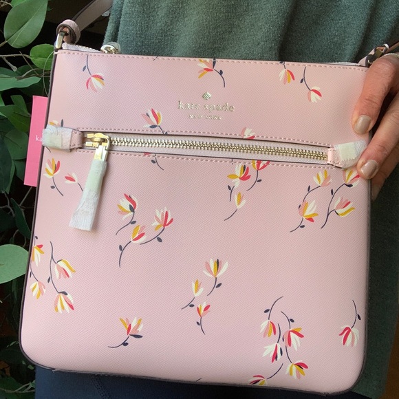 Authentic Kate SPADE Saffiano leather floral zip top Crosby - Picture 9 of 11